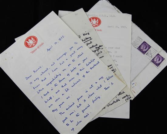 The Krays: autograph letters from Lord Boothby and ephemera related to the Frank Mitchell murder trial